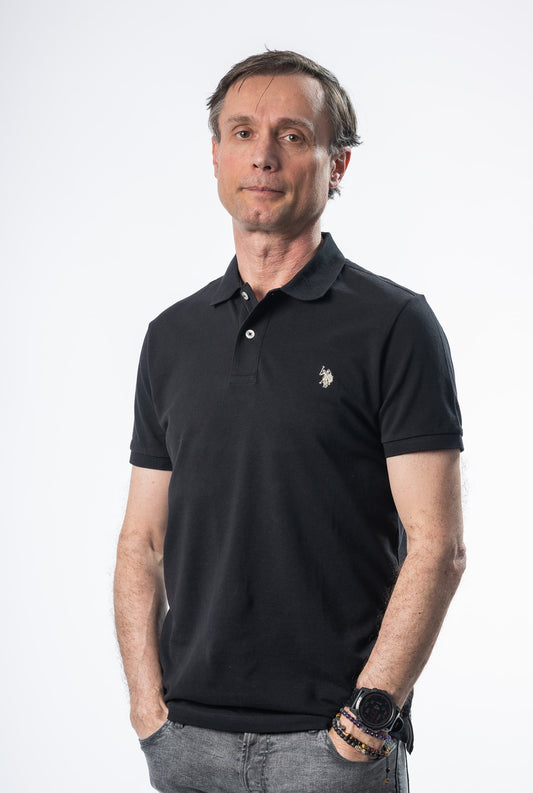 U.S. Polo Assn Tricou barbati guler si maneca scurta Negru HB0001-NG