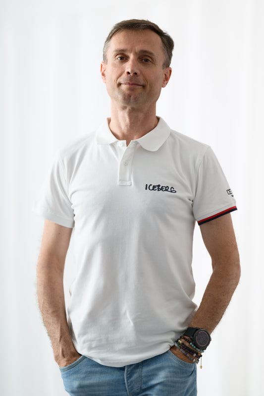 Iceberg Tricou barbati guler si maneca scurta Alb HB0006-ALB
