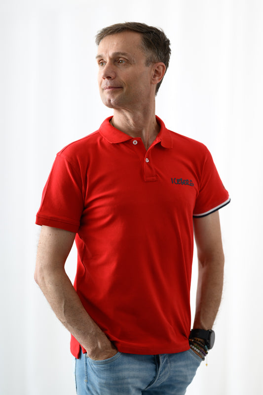 Iceberg Tricou barbati guler si maneca scurta Rosu HB0006-RS