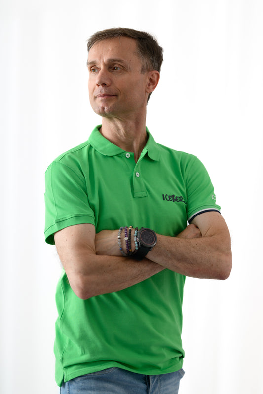 Iceberg Tricou barbati guler si maneca scurta Verde HB0006-VRD