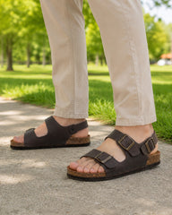 Plakton Sandale barbati piele naturala 175113 maro IB2836-MARO