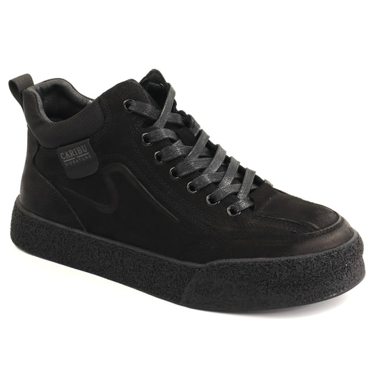 Caribu Ghete barbati piele naturala 1J290005A 01 I negru velur IB2881-NGV