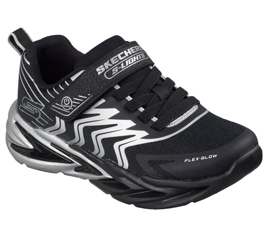Skechers Pantofi copii baieti sport FLEX GLOW ULTRA PRISM PACER 400141LC BLACK/SILVER ICB0122-BKSL