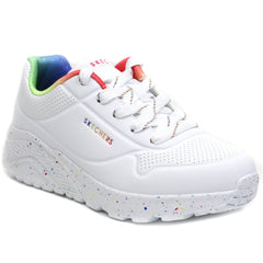 Skechers Pantofi copii fete sport Uno Lite 310456L WHITE/MULTICOLOR ICF0074-WMLT