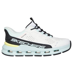 Skechers Pantofi copii fete sport GLIDE STEP VISTA LANE 303654L WHITE/BLACK/TURQOISE ICF0127-WBTQ
