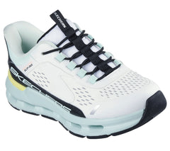 Skechers Pantofi copii fete sport GLIDE STEP VISTA LANE 303654L WHITE/BLACK/TURQOISE ICF0127-WBTQ