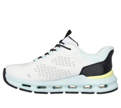 Skechers Pantofi copii fete sport GLIDE STEP VISTA LANE 303654L WHITE/BLACK/TURQOISE ICF0127-WBTQ