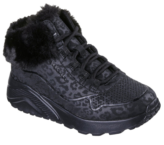 Skechers Ghete copii fete UNO LITE COZY LEOPARD 310362L BBK ICF0135-BBK