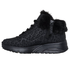 Skechers Ghete copii fete UNO LITE COZY LEOPARD 310362L BBK ICF0135-BBK