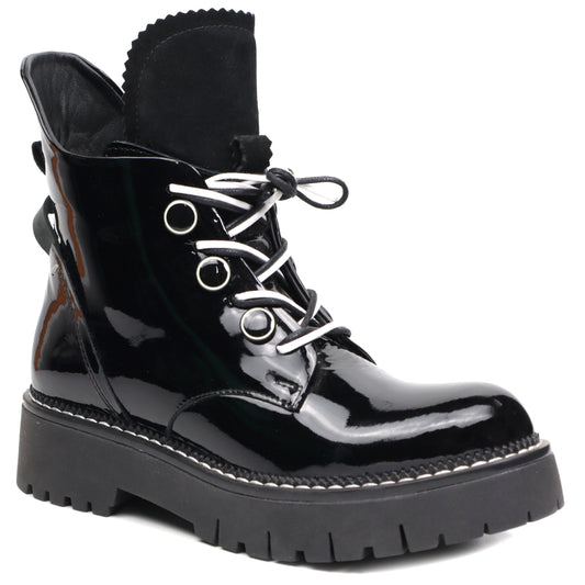 Pemla Ghete dama D15 40311 alb negru lac ID3122-NGL