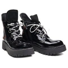 Pemla Ghete dama D15 40311 alb negru lac ID3122-NGL