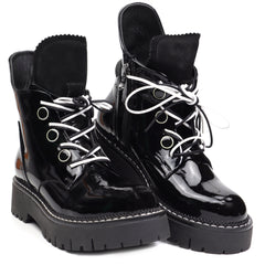 Pemla Ghete dama D15 40311 alb negru lac ID3122-NGL