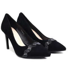 Epica Pantofi dama HMHM00039 01 I negru velur ID3639-NGV