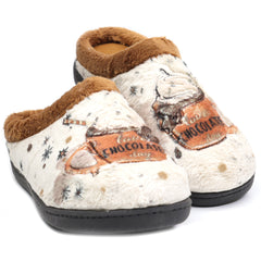 ROAL Papuci casa dama CHOCOLATE R12281 multicolor ID3745-MCL