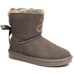 Soprani Couture Ghete dama Bow SCW328025 gri velur ID3765-GRIV