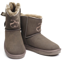 Soprani Couture Ghete dama Bow SCW328025 gri velur ID3765-GRIV