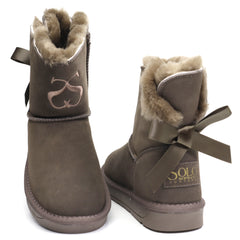 Soprani Couture Ghete dama Bow SCW328025 gri velur ID3765-GRIV