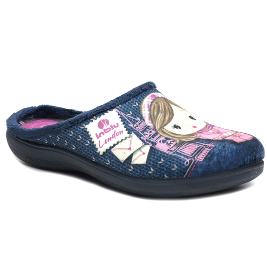 Inblu Papuci casa dama EC92 bleumarin ID3794-BLM