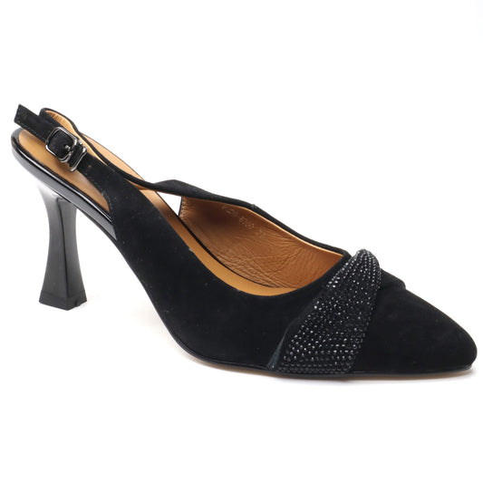 Feeling Pantofi dama decupati piele naturala H220 8390 negru ID4013-NG