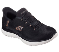 Skechers Pantofi dama sport SLIP INS SUMMITS CLASSY NIGHT 150128 BLACK/ROSE GOLD ID4116-BKRG
