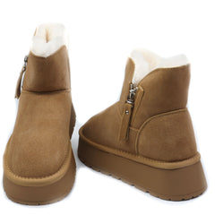 Feeling Ghete dama piele naturala 5908 camel velur ID4185-CMLV