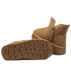Feeling Ghete dama piele naturala 5908 camel velur ID4185-CMLV