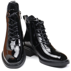 Feeling Ghete dama piele naturala H5307 7855 negru lac ID4188-NGL