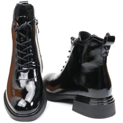 Feeling Ghete dama piele naturala H5307 7855 negru lac ID4188-NGL