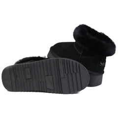 Soprani Couture Ghete dama Hugh Platform stil UGG SCW421P12 negru velur ID4352-NGV