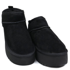 Energy Ghete dama talpa groasa stil UGG I1250 negru velur ID4376-NGV