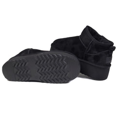 Energy Ghete dama talpa groasa stil UGG I1250 negru velur ID4376-NGV