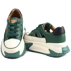 Franco Gerardo Pantofi dama decupati piele naturala 9071 1 GRN ID4467-GRN