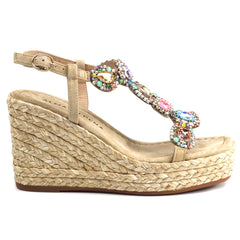 Alma En Pena Sandale dama V251270 bej velur ID4475-BJV