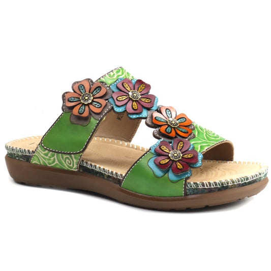 Feeling Papuci dama piele naturala W2020 3 ID4490-GRN