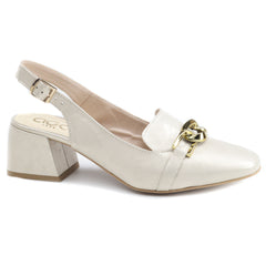 AGA Pantofi dama decupati PFA 1523.3015 CREAM/GOLD ID4501-CRMG