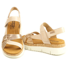 Pikolinos Sandale dama piele naturala PALMA W4N 0968CLC1 CHAMPAGNE ID4517-CHAM