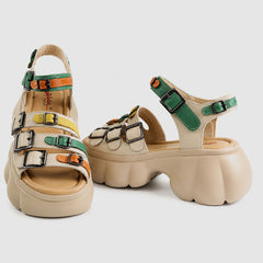 Pass Collection Sandale dama 3OLY60002A 97 N bej multicolor ID4613-BEJMLT