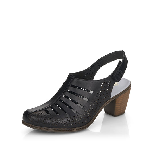 Rieker Pantofi dama decupati 40959 00 negru ID4688-NG