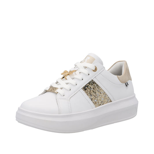 Rieker Sneakers dama W1202 82 WHITE/GOLD ID4701-WHGD
