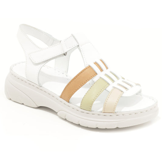 Anna Viotti Sandale dama D60 336 alb+multicolor ID4798-ALB.MCL
