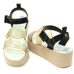 Zaxy Sandale dama Future Sand Plat 18059 91079 BEIGE/BLACK/GREEN ID4836-BELKGR