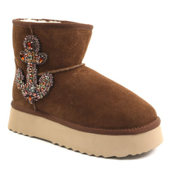 Alma En Pena Ghete dama stil UGG I251439 camel velur ID4972-CMLV