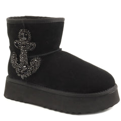 Alma En Pena Ghete dama stil UGG I251439 negru velur ID4972-NGV