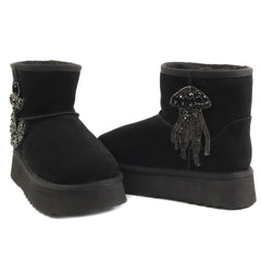 Alma En Pena Ghete dama stil UGG I251439 negru velur ID4972-NGV