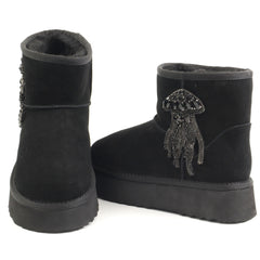 Alma En Pena Ghete dama stil UGG I251439 negru velur ID4972-NGV