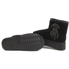 Alma En Pena Ghete dama stil UGG I251439 negru velur ID4972-NGV