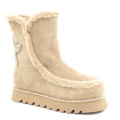 Alma En Pena Ghete dama I251402 bej velur ID4974-BJV