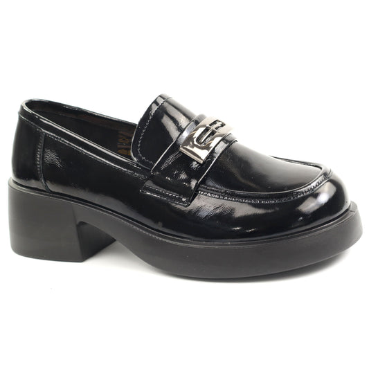 Pass Collection Pantofi dama X4X470009A 01 L negru lac ID5107-NGL