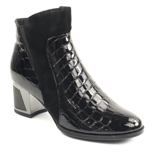 Epica Ghete dama JG8313 4 735 01 O negru croco lac ID5121-NGCRL