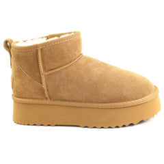 Anna Viotti Ghete dama Water Resistant, stil UGG D113 MORES DB MINI camel velur ID5140-CMLV